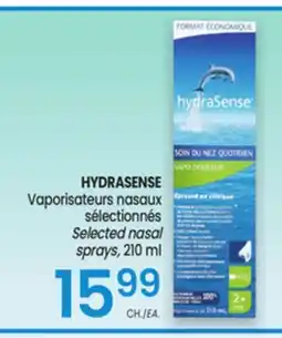 Uniprix HYDRASENSE Vaporisateurs nasaux sélectionnés Selected nasal sprays offer
