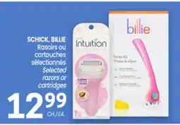Uniprix SCHICK, BILLIE Rasoirs ou cartouches sélectionnés /Selected razors or cartridges offer