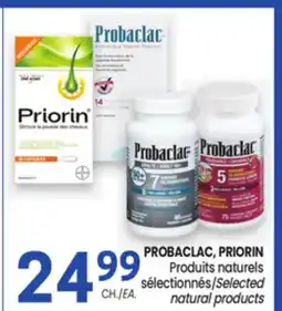 Uniprix PROBACLAC, PRIORIN Produits naturels sélectionnés/Selected natural products offer