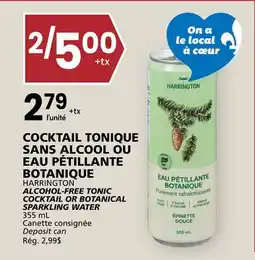 Rachelle-Bery Grocery HARRINGTON ALCOHOL-FREE TONIC COCKTAIL OR BOTANICAL SPARKLING WATER offer