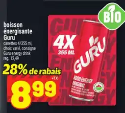 Metro BOISSON ÉNERGISANTE GURU | GURU ENERGY DRINK offer