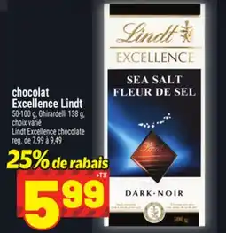 Metro CHOCOLAT LINDT EXCELLENCE OU GHIRARDELLI | LINDT EXCELLENCE OR GHIRARDELLI CHOCOLATE offer