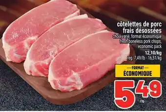 Metro CÔTELETTES DE PORC FRAIS DÉSOSSÉES | FRESH BONELESS PORK CHOPS offer