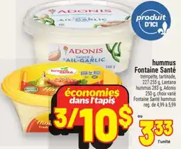 Metro HUMMUS FONTAINE SANTÉ | FONTAINE SANTÉ HUMMUS offer