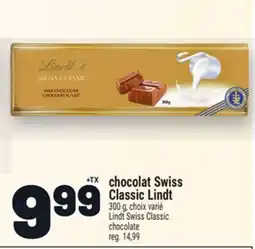 Metro CHOCOLAT SWISS CLASSIC LINDT | LINDT SWISS CLASSIC CHOCOLATE offer