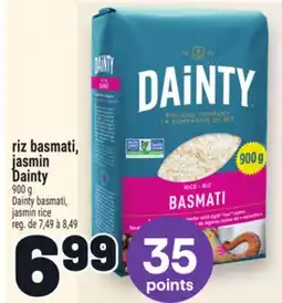 Metro RIZ BASMATI OU JASMIN DAINTY | DAINTY BASMATI OR JASMINE RICE offer
