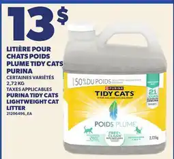Provigo LITIÈRE POUR CHATS POIDS PLUME TIDY CATS PURINA, 2,72 KG | PURINA TIDY CATS LIGHTWEIGHT CAT LITTER offer