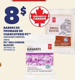 Provigo BARRES DE FROMAGE DE CHARCUTERIE PC, 250 G | PC DELI CHEESE BLOCKS offer