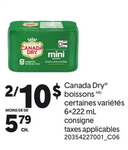 Provigo CANADA DRY BOISSONS, 6× offer