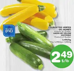 Marches Tradition GREEN OR YELLOW ZUCCHINIS offer