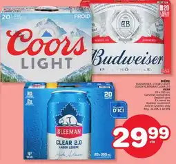 Marches Tradition BUDWEISER, COORS LIGHT OR SLEEMAN CLEAR 2.0 BEER offer