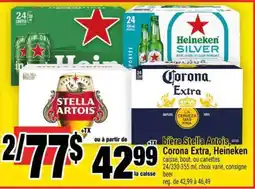 Super C bière Stella Artois, Corona Extra, Heineken offer