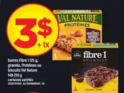 Maxi barres Fibre 1 125 g, granola, Protéines ou biscuits Val Nature 148-210 g offer