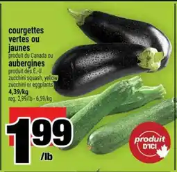 Super C courgettes vertes ou jaunes, aubergines offer