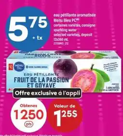 Maxi eau pétillante aromatisée Menu Bleu PC offer