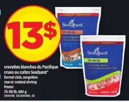 Maxi crevettes blanches du Pacifique crues ou cuites SeaQuest offer