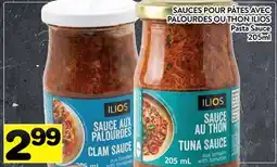 Supermarché PA SAUCES POUR PÂTES AVEC PALOURDES OU THON ILIOS | Pasta Sauce offer