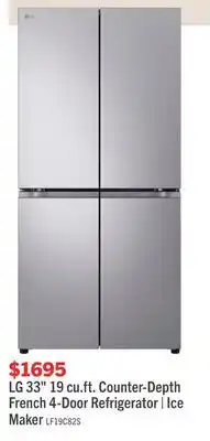 The Brick LG 33 18.6 Cu. Ft. French 4-Door Counter-Depth Refrigerator - Stainless Steel - LF19C8200S offer