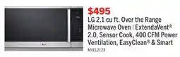 The Brick LG 2.1 Cu. Ft. Smart Over-the-Range Microwave with EasyClean - MVEL2125X offer