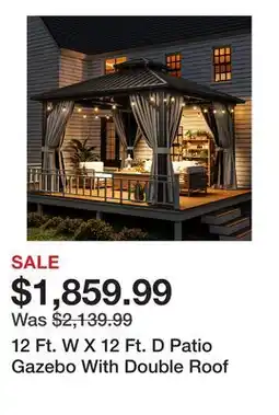 Wayfair 12 Ft. W X 12 Ft. D Patio Gazebo With Double Roof offer