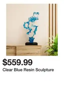 Wayfair Clear Blue Resin Sculpture offer