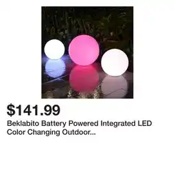 Wayfair Beklabito Battery Powered Integrated LED Color Changing Outdoor Floating Light offer