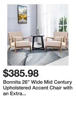Wayfair Bonnita 26 Wide Mid Century Upholstered Accent Chair with an Extra Pillow (Set of 2) offer