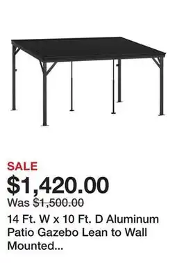 Wayfair 14 Ft. W x 10 Ft. D Aluminum Patio Gazebo Lean to Wall Mounted Pergola with Sloping Galvanized Steel offer