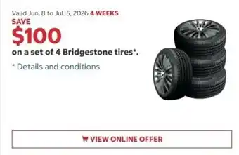 Costco Bridgestone tires offer