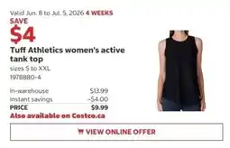 Costco Tuff Athletics women's active tank top offer