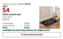 Costco Sadie accent mat offer