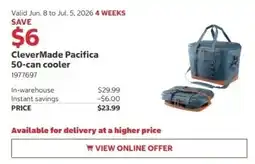 Costco CleverMade Pacifica 50-can cooler offer