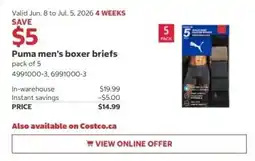 Costco Puma men's boxer briefs offer