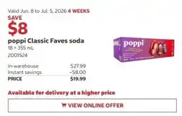 Costco poppi Classic Faves soda offer