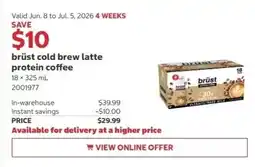 Costco brüst cold brew latte protein coffee offer