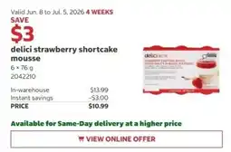 Costco delici strawberry shortcake mousse offer