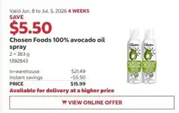 Costco Chosen Foods 100% avocado oil spray offer