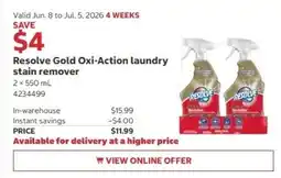 Costco Resolve Gold Oxi-Action laundry stain remover offer