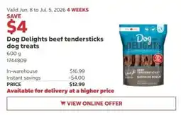 Costco Dog Delights beef tendersticks dog treats offer