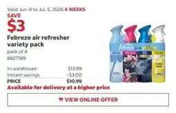 Costco Febreze air refresher variety pack offer