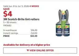 Costco 3M Scotch-Brite lint rollers offer