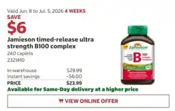 Costco Jamieson timed-release ultra strength B100 complex offer
