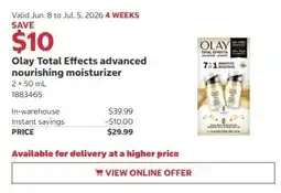 Costco Olay Total Effects advanced nourishing moisturizer offer