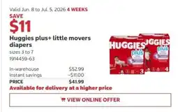 Costco Huggies plus+ little movers diapers offer