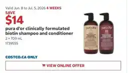 Costco pura d'or clinically formulated biotin shampoo and conditioner offer