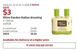 Costco Olive Garden Italian dressing offer