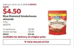 Costco Blue Diamond Smokehouse almonds offer