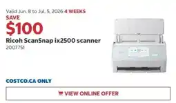 Costco Ricoh ScanSnap ix2500 scanner offer