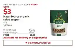 Costco NaturSource organic salad topper offer