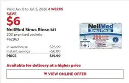 Costco NeilMed Sinus Rinse kit offer